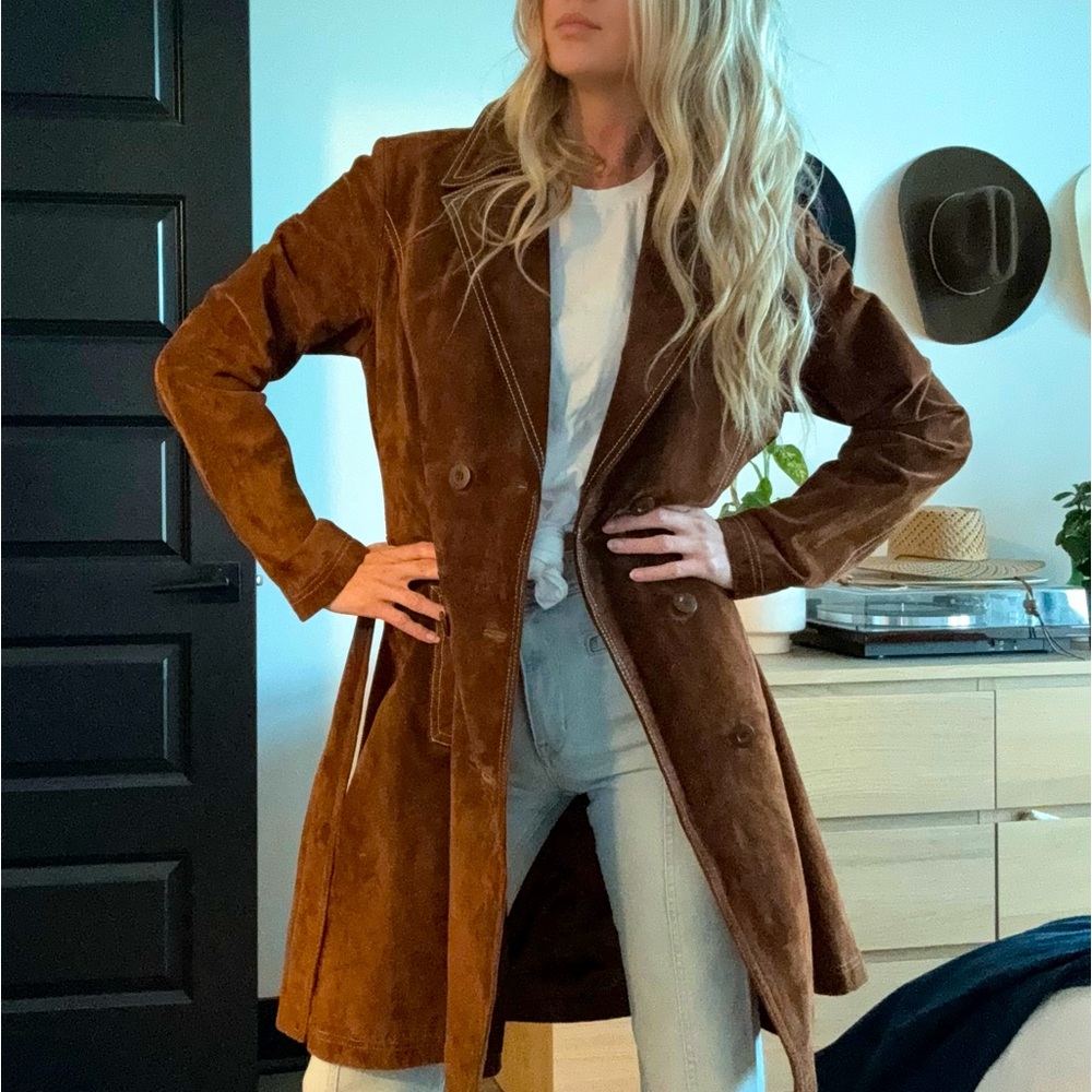 90 Authentic Wilson Leather Belted Jacket
